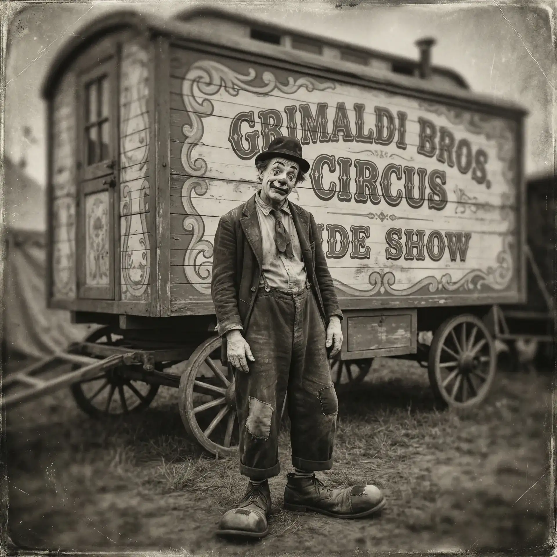 非凡娱乐 - 致敬现代小丑艺术鼻祖格里马尔迪的经典鬼脸照片